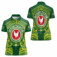 Personalized American Samoa Manua Cession Day Women Polo Shirt Up Up The Moa LT05 - Polynesian Pride