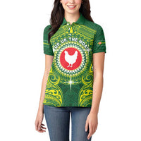 Personalized American Samoa Manua Cession Day Women Polo Shirt Up Up The Moa LT05 - Polynesian Pride