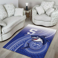 Samoana High School Area Rug Polynesian Tribal Shark
