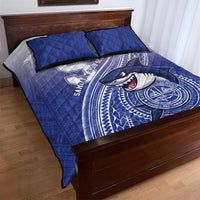 Samoana High School Quilt Bed Set Polynesian Tribal Shark