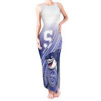 Personalized Samoana High School Tank Maxi Dress Polynesian Tribal Shark