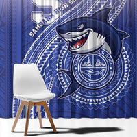Samoana High School Window Curtain Polynesian Tribal Shark