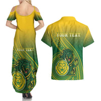 Personalized Leone High School Couples Matching Summer Maxi Dress and Hawaiian Shirt Leone Lion LT05 - Polynesian Pride