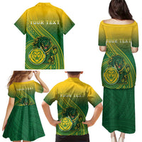 Personalized Leone High School Family Matching Puletasi and Hawaiian Shirt Leone Lion