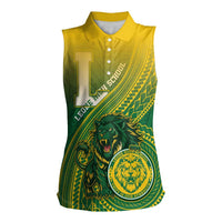 Personalized Leone High School Women Sleeveless Polo Shirt Leone Lion LT05 Female Green - Polynesian Pride