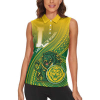 Personalized Leone High School Women Sleeveless Polo Shirt Leone Lion LT05 - Polynesian Pride
