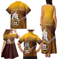 Personalized Tafuna High School Family Matching Tank Maxi Dress and Hawaiian Shirt Polynesian Warrior
