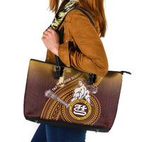 Tafuna High School Leather Tote Bag Polynesian Warrior