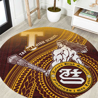 Tafuna High School Round Carpet Polynesian Warrior