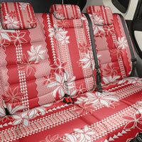 Hawaii Kakau Tribal Back Car Seat Cover With Red Tiare