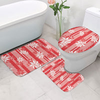 Hawaii Kakau Tribal Bathroom Set With Red Tiare