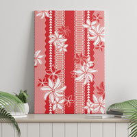 Hawaii Kakau Tribal Canvas Wall Art With Red Tiare