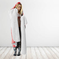 Hawaii Kakau Tribal Hooded Blanket With Red Tiare
