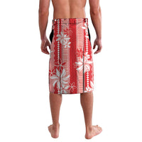 Hawaii Kakau Tribal Lavalava With Red Tiare