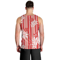 Hawaii Kakau Tribal Men Tank Top With Red Tiare