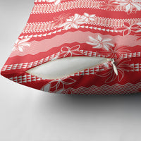 Hawaii Kakau Tribal Pillow Cover With Red Tiare