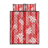 Hawaii Kakau Tribal Quilt Bed Set With Red Tiare
