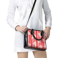 Hawaii Kakau Tribal Shoulder Handbag With Red Tiare