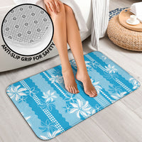 Hawaii Kakau Tribal Bathroom Set With Blue Tiare