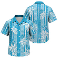 Hawaii Kakau Tribal Family Matching Mermaid Dress and Hawaiian Shirt With Blue Tiare LT05 Son's Shirt Blue - Polynesian Pride