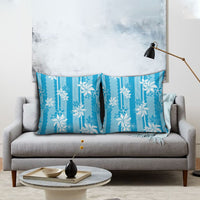 Hawaii Kakau Tribal Pillow Cover With Blue Tiare