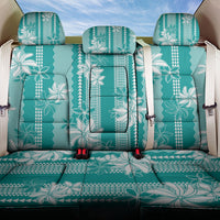 Hawaii Kakau Tribal Back Car Seat Cover With Teal Tiare