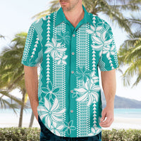 Hawaii Kakau Tribal Hawaiian Shirt With Teal Tiare