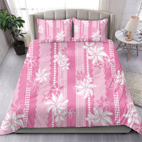 Hawaii Kakau Tribal Bedding Set With Pink Tiare