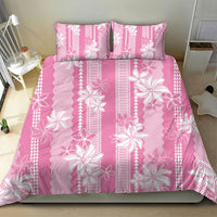 Hawaii Kakau Tribal Bedding Set With Pink Tiare