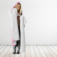 Hawaii Kakau Tribal Hooded Blanket With Pink Tiare