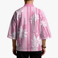 Hawaii Kakau Tribal Kimono With Pink Tiare
