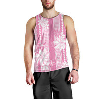 Hawaii Kakau Tribal Men Tank Top With Pink Tiare
