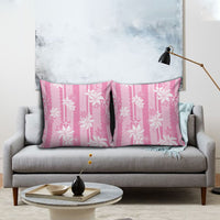 Hawaii Kakau Tribal Pillow Cover With Pink Tiare