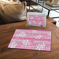 Hawaii Kakau Tribal Puzzle With Pink Tiare