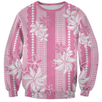 Hawaii Kakau Tribal Sweatshirt With Pink Tiare