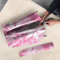 Hawaii Kakau Tribal Umbrella With Pink Tiare