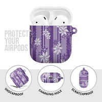 Hawaii Kakau Tribal AirPods Case With Purple Tiare