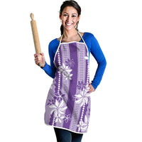 Hawaii Kakau Tribal Apron With Purple Tiare