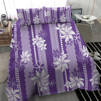 Hawaii Kakau Tribal Bedding Set With Purple Tiare
