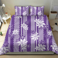 Hawaii Kakau Tribal Bedding Set With Purple Tiare
