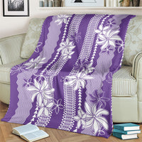 Hawaii Kakau Tribal Blanket With Purple Tiare