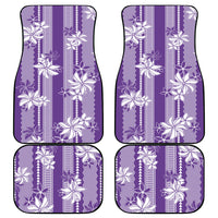 Hawaii Kakau Tribal Car Mats With Purple Tiare