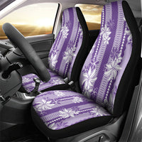 Hawaii Kakau Tribal Car Seat Cover With Purple Tiare