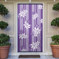 Hawaii Kakau Tribal Door Cover With Purple Tiare