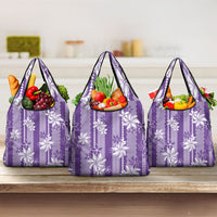 Hawaii Kakau Tribal Grocery Bag With Purple Tiare