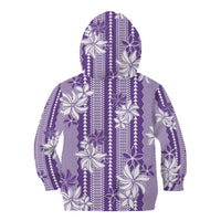 Hawaii Kakau Tribal Kid Hoodie With Purple Tiare