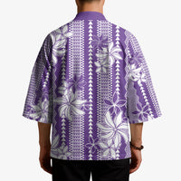 Hawaii Kakau Tribal Kimono With Purple Tiare