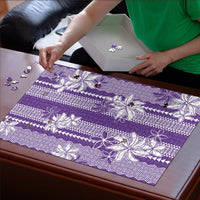 Hawaii Kakau Tribal Puzzle With Purple Tiare