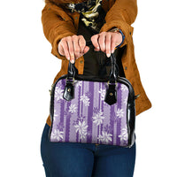 Hawaii Kakau Tribal Shoulder Handbag With Purple Tiare