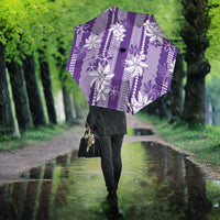 Hawaii Kakau Tribal Umbrella With Purple Tiare